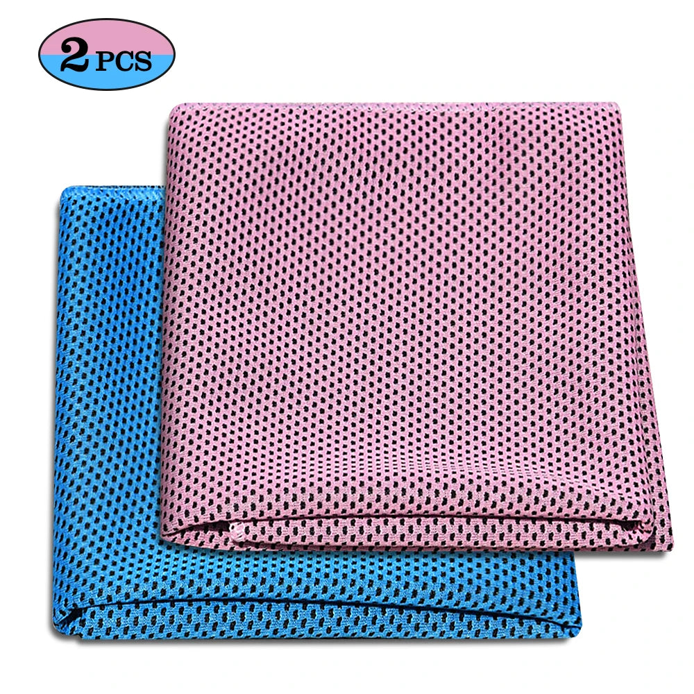 2PCS Sports Cooling Towel Soft Breathable Quick Dry Travel Ice Towel for Gym Fitness Workout Yoga Sport Running Camping Hiking