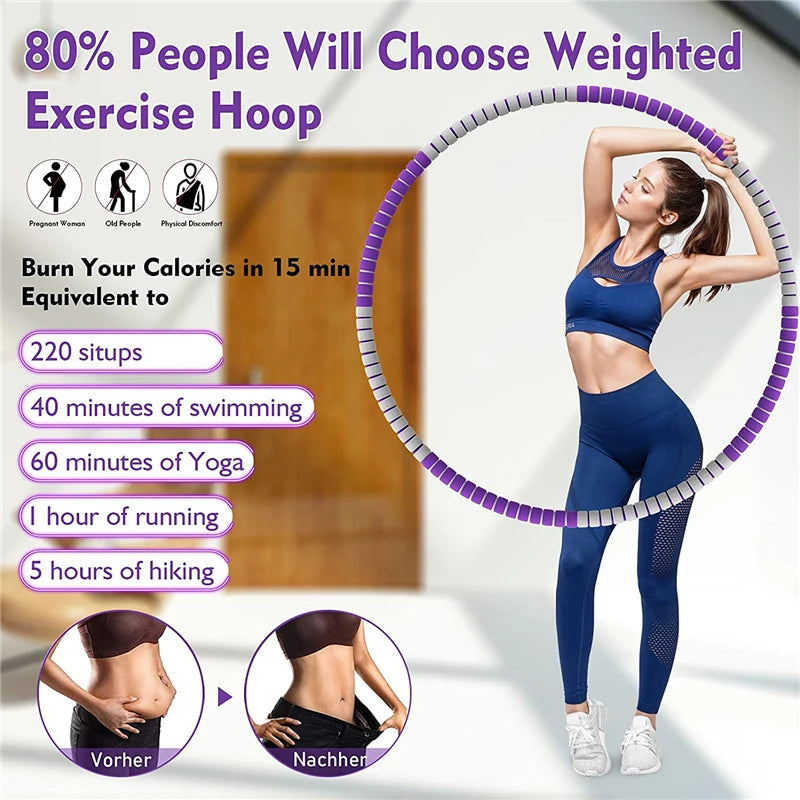 8 Sections Slimming Sport Hoops Women Ring Stainless Steel Detachable Home Gym Workout Fitness Trainer Abdominal Useful Product