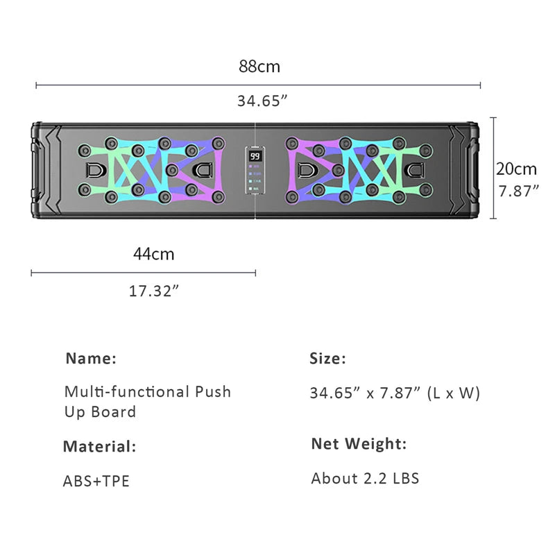 88cm Counting Folding Push Up Board Multifunctional Exercise Abdominal Muscle Enhancement Gym Sports Portable Fitness Equipment