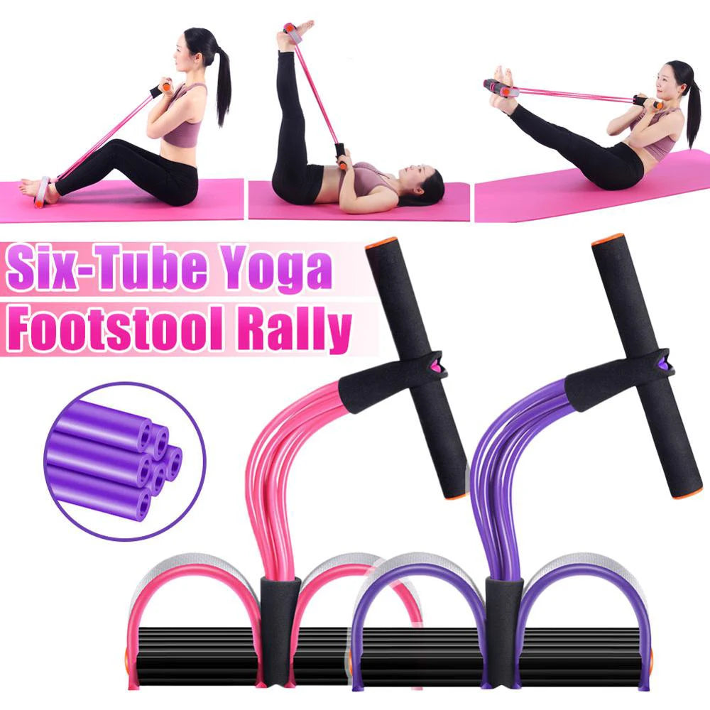 Indoor Fitness Resistance Bands Exercise Equipment Elastic Sit Up Pull Rope Gym Workout Sport 4 Tube Pedal Ankle Puller XA161A