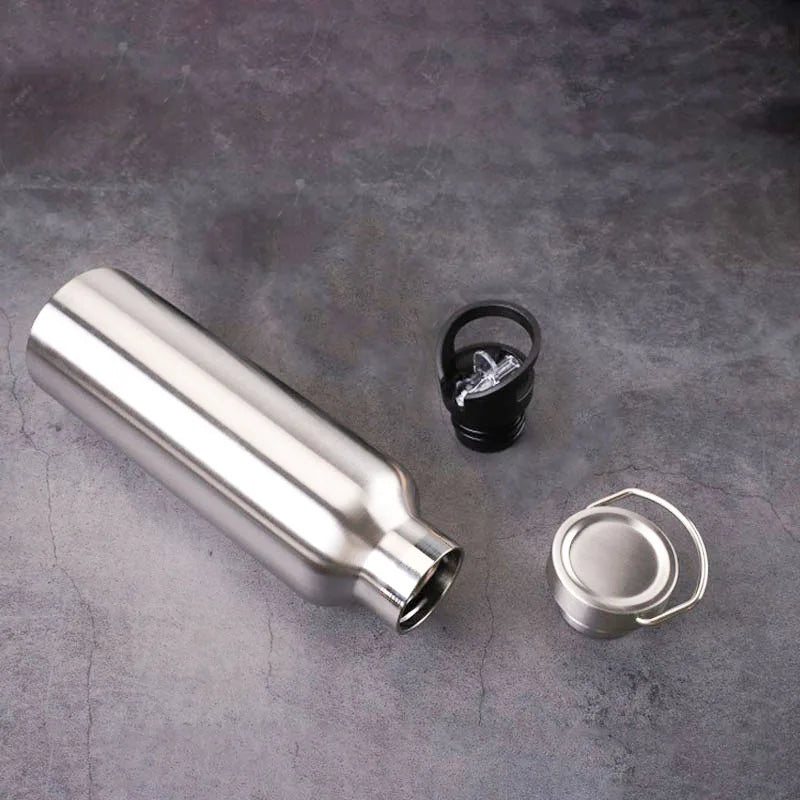Stainless Steel Sports Water Bottle with Drinking Straw Cold Water Bottle Gym Cycling Hiking Bottle Drinkware 500/750/1000ml