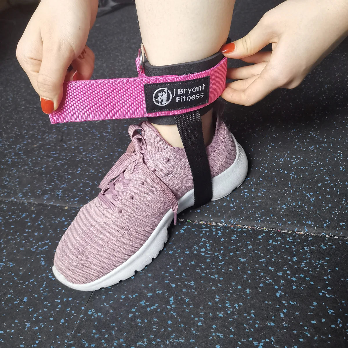 D-Ring Ankle Straps with Pedal Rope Achilles Tendon Support for Cable Machines Glute Leg Workouts Neoprene Padded Ankle Weights