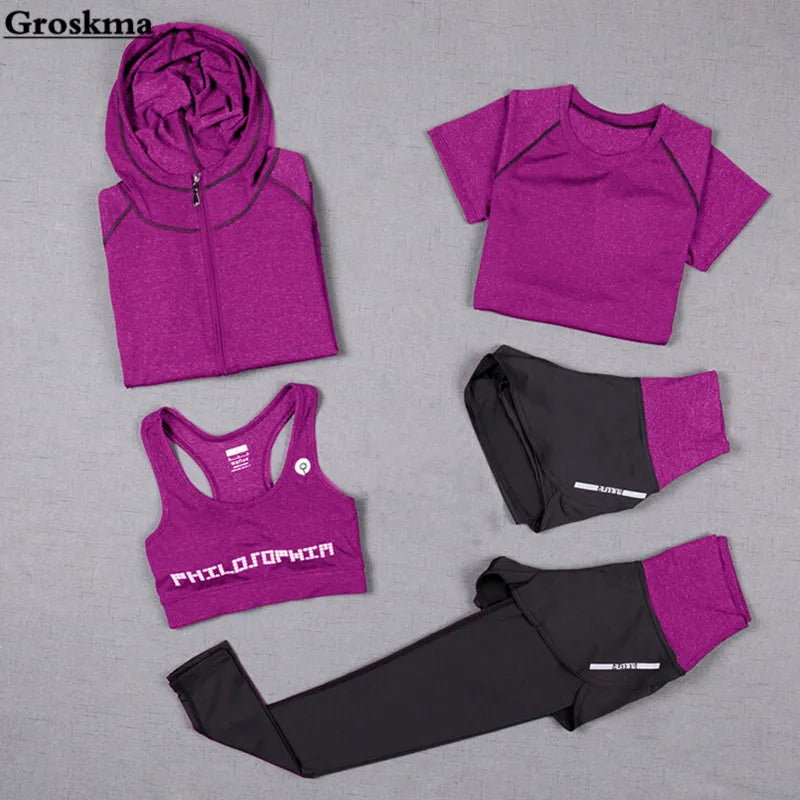 Yoga Women Gym Sports Bra High Waist Seamless Leggings Fitness Shorts Long Sleeve Crop Top Workout Clothes For Women