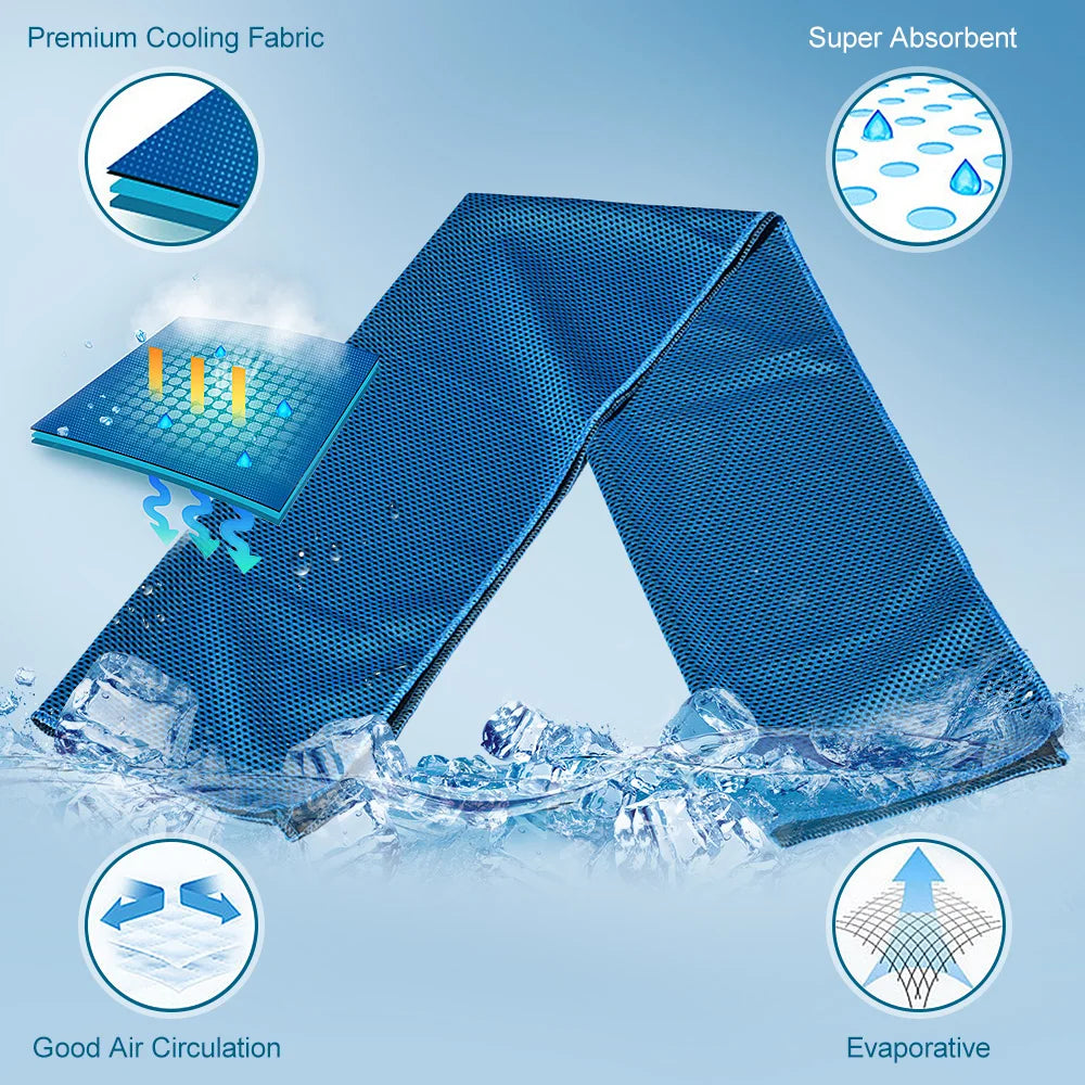2PCS Sports Cooling Towel Soft Breathable Quick Dry Travel Ice Towel for Gym Fitness Workout Yoga Sport Running Camping Hiking