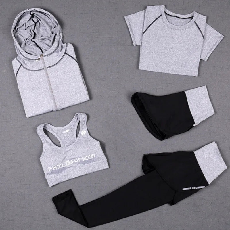 Yoga Women Gym Sports Bra High Waist Seamless Leggings Fitness Shorts Long Sleeve Crop Top Workout Clothes For Women