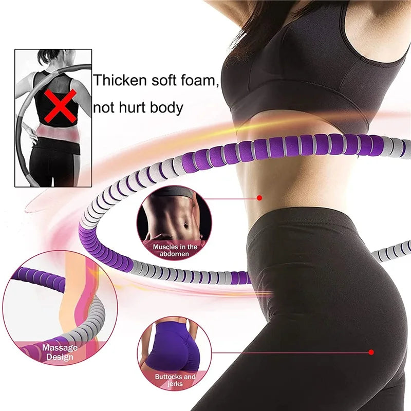 8 Sections Slimming Sport Hoops Women Ring Stainless Steel Detachable Home Gym Workout Fitness Trainer Abdominal Useful Product