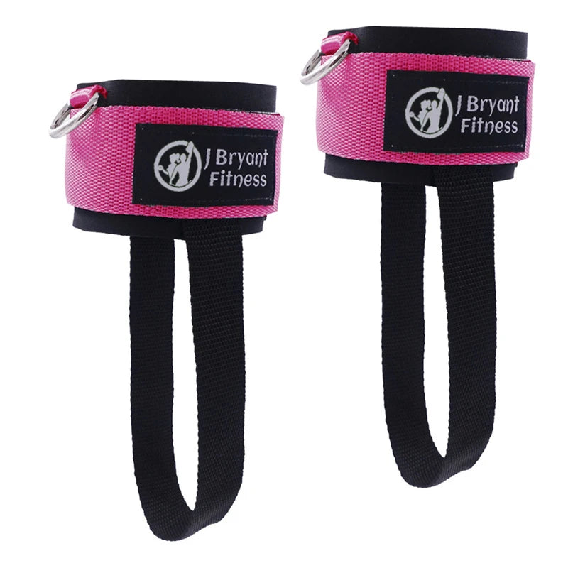 D-Ring Ankle Straps with Pedal Rope Achilles Tendon Support for Cable Machines Glute Leg Workouts Neoprene Padded Ankle Weights