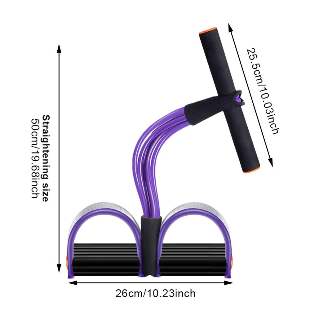 Indoor Fitness Resistance Bands Exercise Equipment Elastic Sit Up Pull Rope Gym Workout Sport 4 Tube Pedal Ankle Puller XA161A