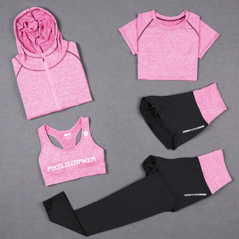 Yoga Women Gym Sports Bra High Waist Seamless Leggings Fitness Shorts Long Sleeve Crop Top Workout Clothes For Women