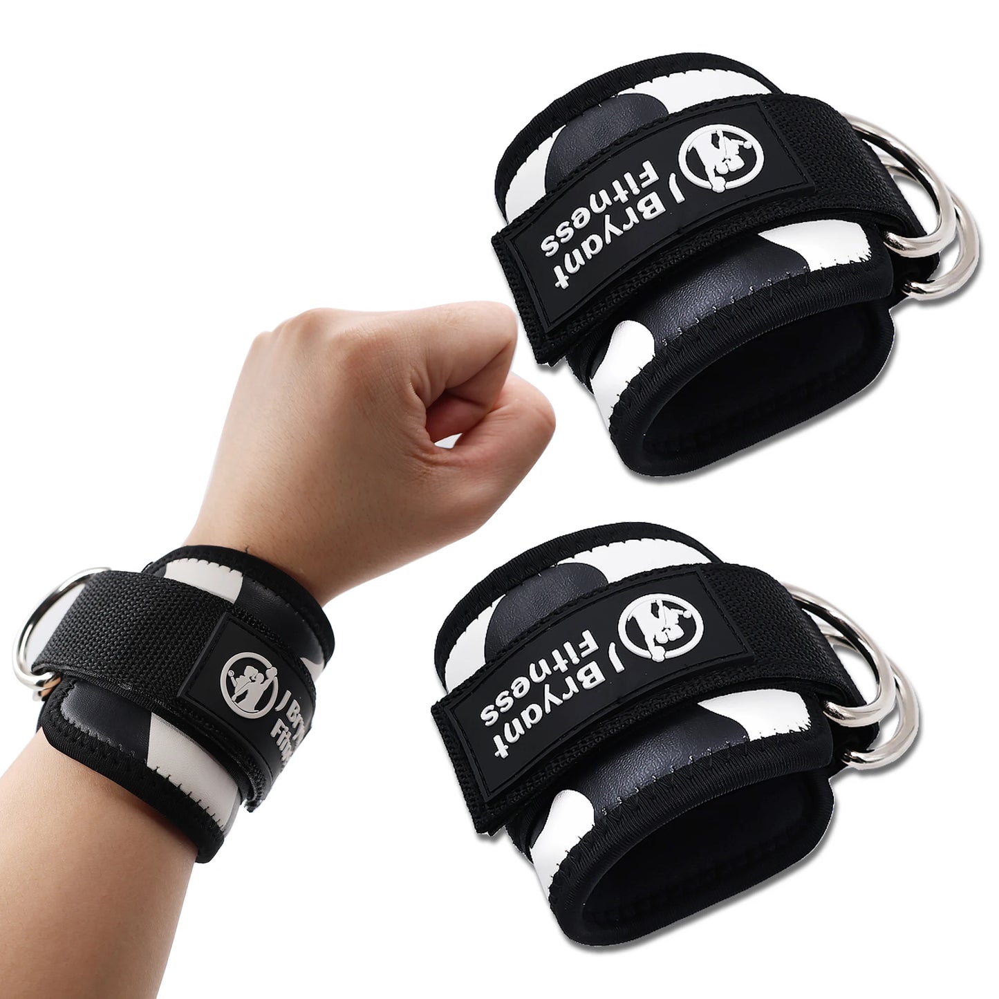 Wrist straps for Resistance band workout Cable Machines leather Wrist ankle Cuffs Gym Home Fitness equipment 1Pair