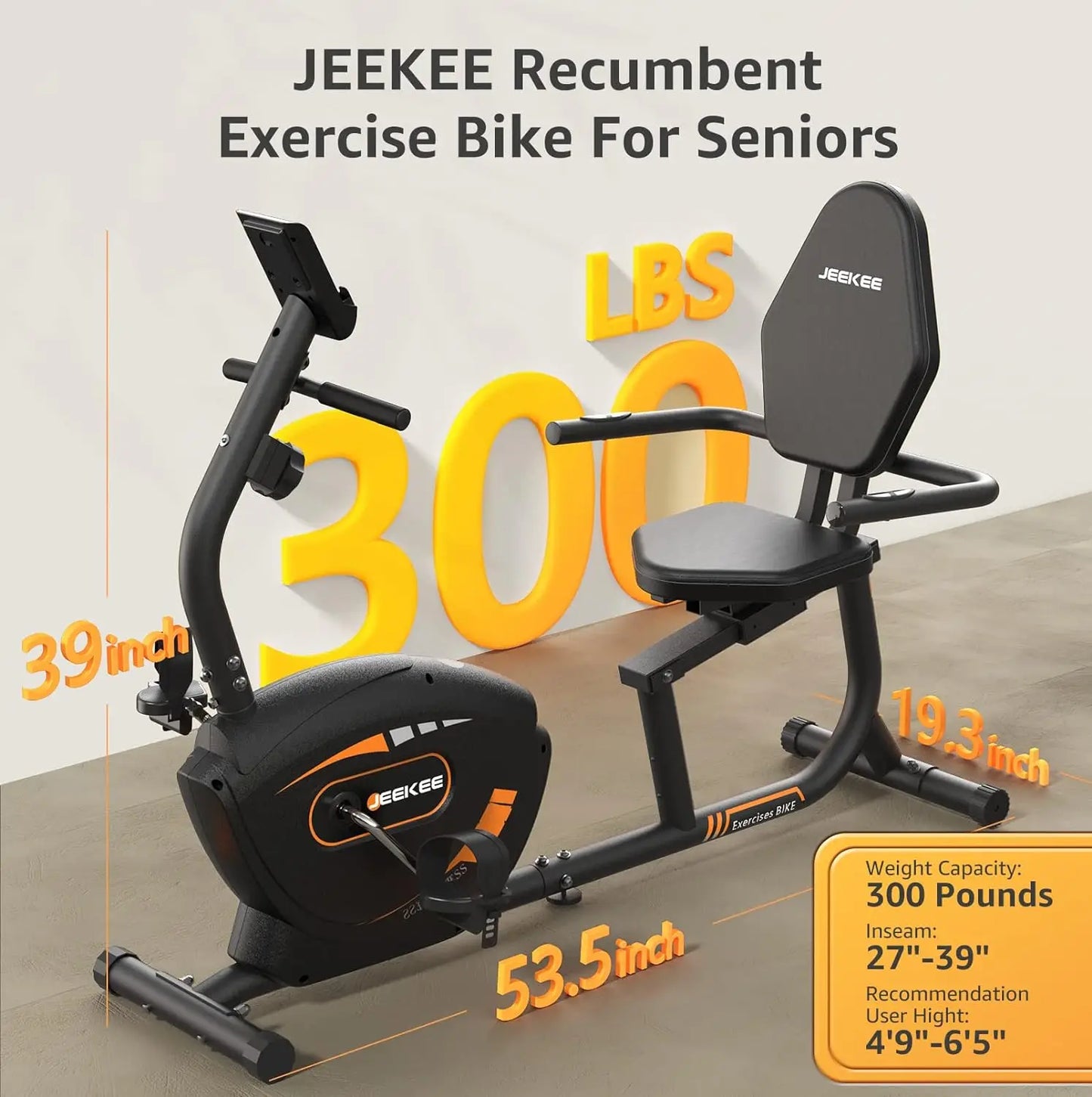 Exercise Bike for Adults Seniors - Indoor Magnetic Cycling Fitness Equipment for Home Workout Black