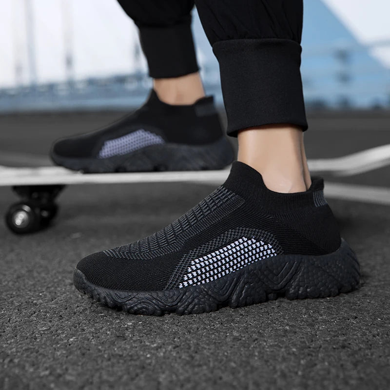 Mens Running Shoes Slip on Walking Tennis Sneakers Lightweight Breathable Mesh Workout Casual Sports Shoes