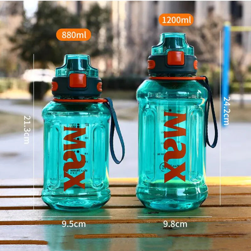 1.2 Liter Large Capacity Sport Water Bottle with Rope Durable Portable Gym Fitness Outdoor Drinking Plastic Bottles Eco-Friendly