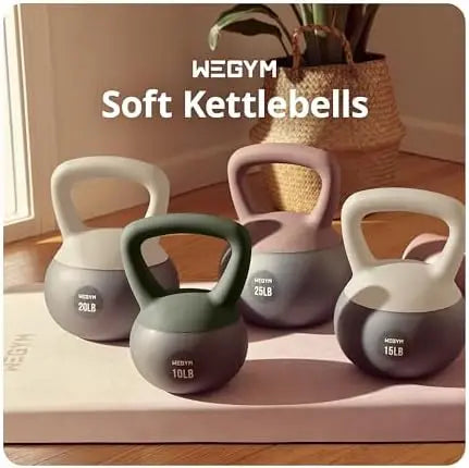 Soft Kettlebells with Cushioned Impact-Resistant Base and Anti-Slip, Wide-Grip Handle for Home Workouts, Weightlifting, and Pers