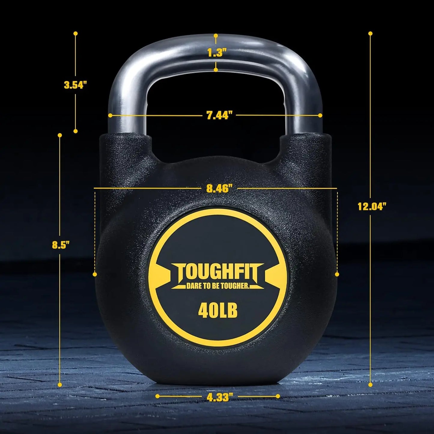 40LB PU Coated Kettlebell Weights - Kettlebell Sets & Competition Kettlebell with Rust-proof Handles & Flat Bottoms for