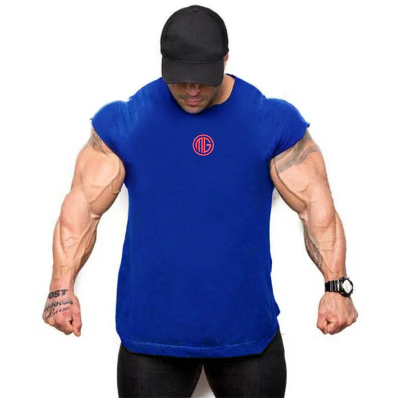 Cotton Man Canotte Bodybuilding Clothes New Brand Mens Tank Tops Shirt Workout Gym Top Sports Clothing Vest Sleeveless