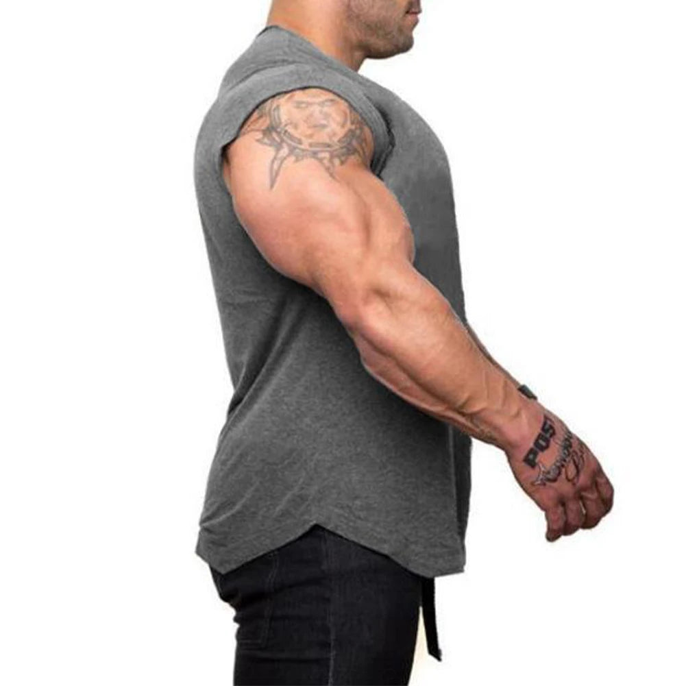 Clothes Mens Tshirt Tees Bodybuilding Tunic Casual Workout Vest Fitness Muscle Quick Dry Running Shirt Singlets