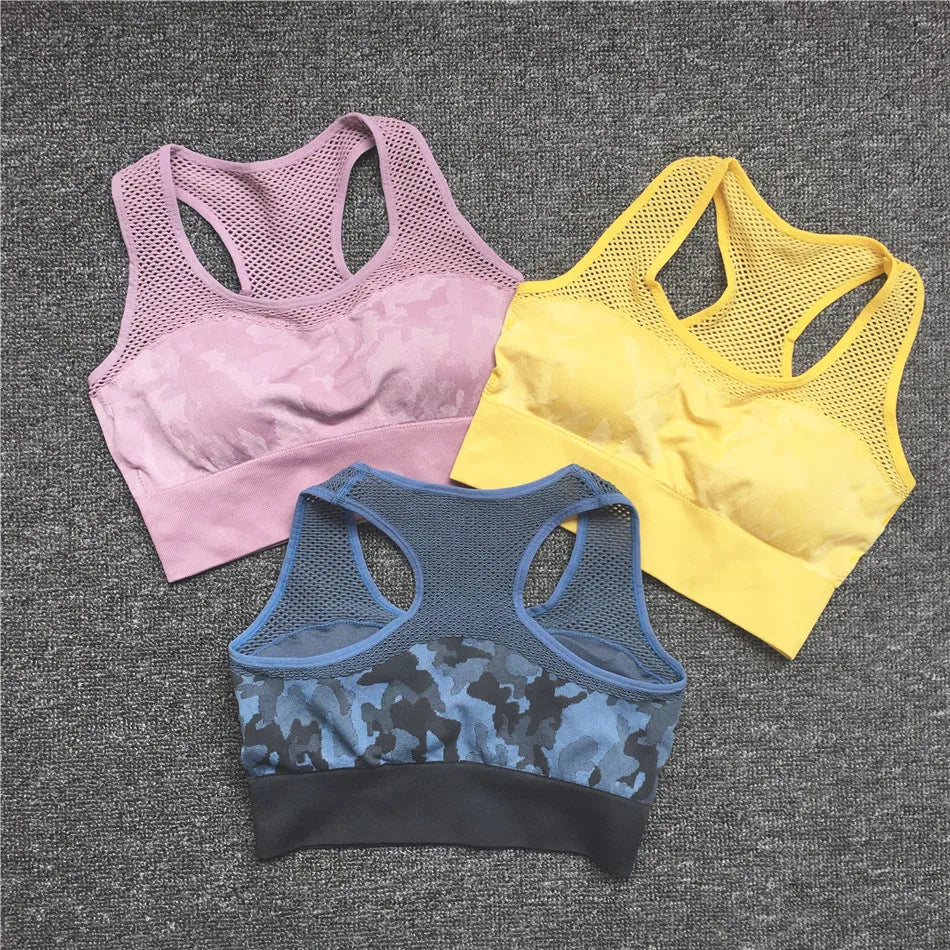1PCS Camouflage Set Women Yoga Suit Sport Set Gym Workout Clothes Long Sleeve Fitness Crop Top High Waist Seamless Camo Leggings