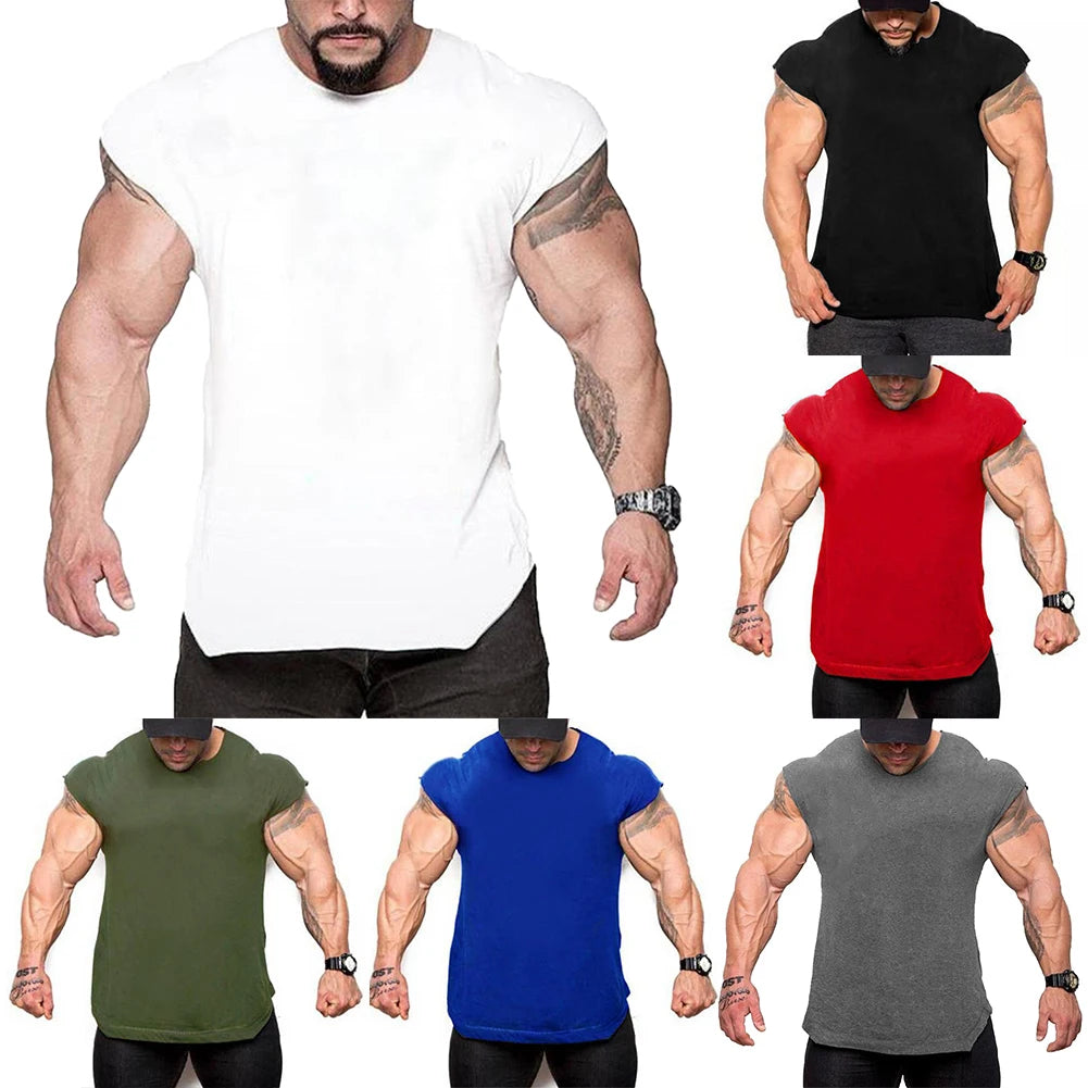 Clothes Mens Tshirt Tees Bodybuilding Tunic Casual Workout Vest Fitness Muscle Quick Dry Running Shirt Singlets