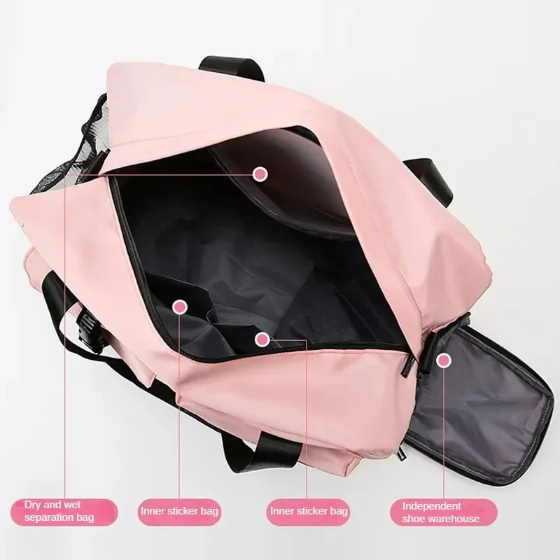 Large Capacity Travel Bag Dry and Wet Separation with Shoe Bin Can Be Set Rod Box Portable Sports Bag Fitness Gym Bag