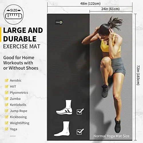 Large Exercise Mats for Home Workout, Extra Thick Workout Mats for Home Gym, Gym Mats for Jump Rope, Weights, Cardio, Fitness 6&