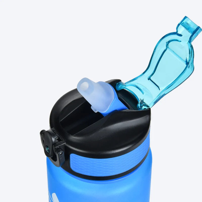 1000ML Water Bottle with Time Marker Frosted Gradient Portable Carrying Handle Suitable for Gym Camping Outdoor Bottles BPA Free