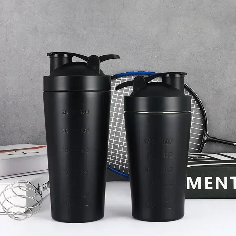 Stainless Steel Protein Shaker Bottle Gym Outdoor Shake Kettle Nutrition Shaker Cup Sport Mixer Water Bottle Whey Protein Cup