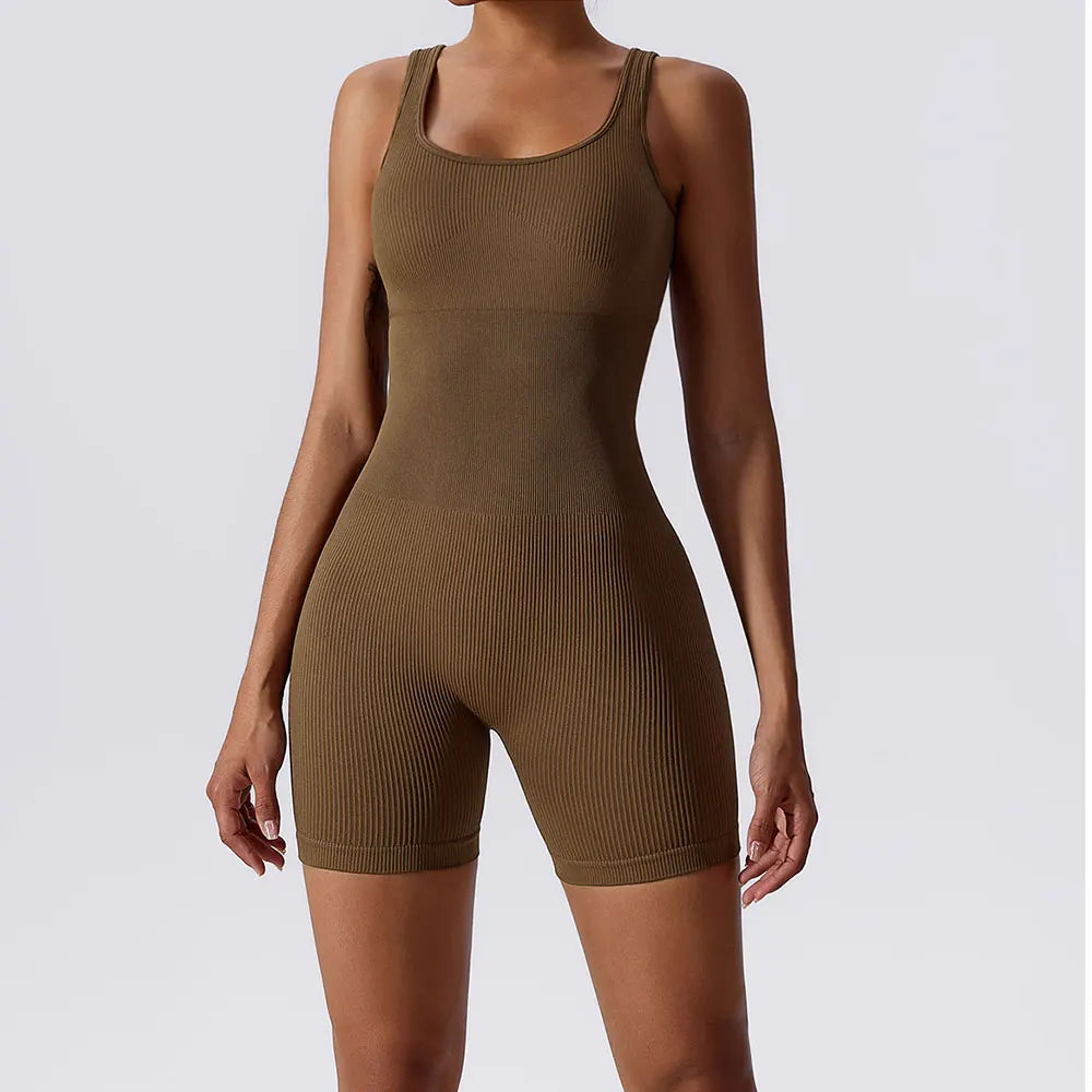 Spring Seamless One-Piece Short Yoga Clothes Sportswear Women's Gym Push Up Workout Clothes Fitness Sports Bodysuit Yoga Suit