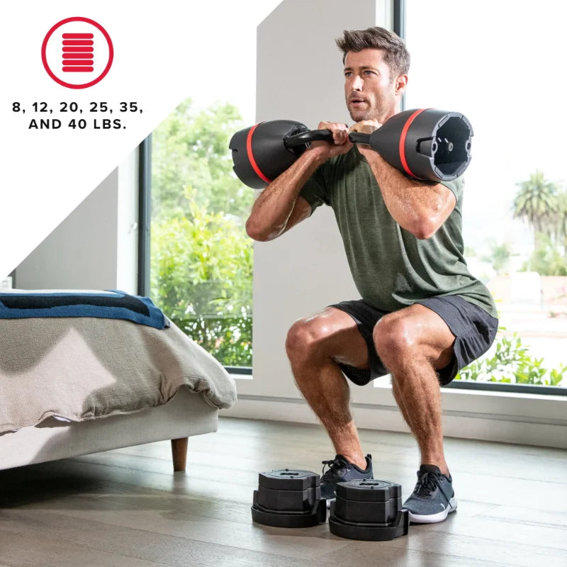 840 Adjustable Kettlebell, 6 Weight Settings from 8-40 lbs, Single, Free 2-Month JRNY Membership