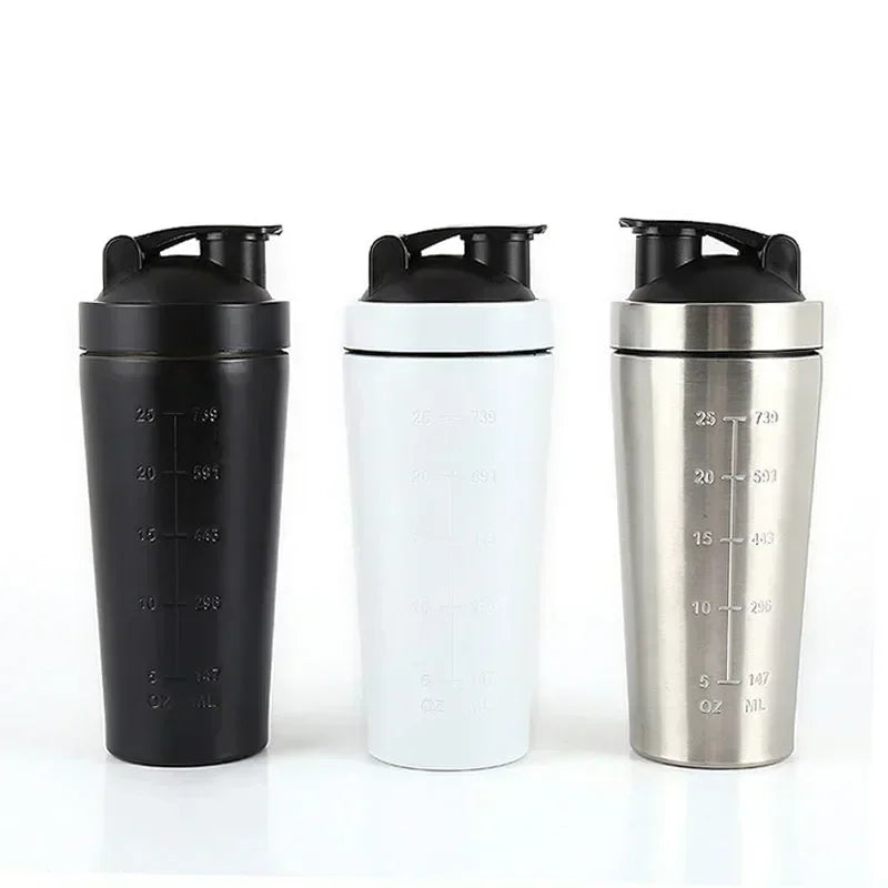 Stainless Steel Protein Shaker Bottle Gym Outdoor Shake Kettle Nutrition Shaker Cup Sport Mixer Water Bottle Whey Protein Cup