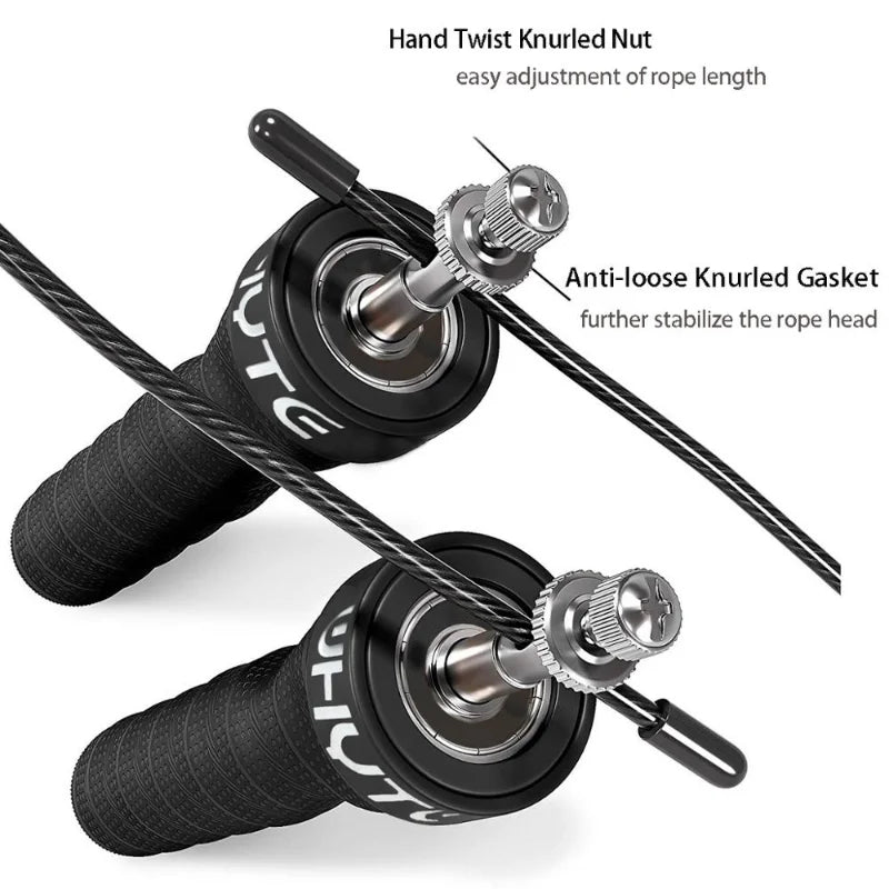 Fitness Speed Jump Rope Crossfit Skipping Ropes Weighted Jumping Excise Workout with Ball Bearings Anti-Slip Handles Home Gym