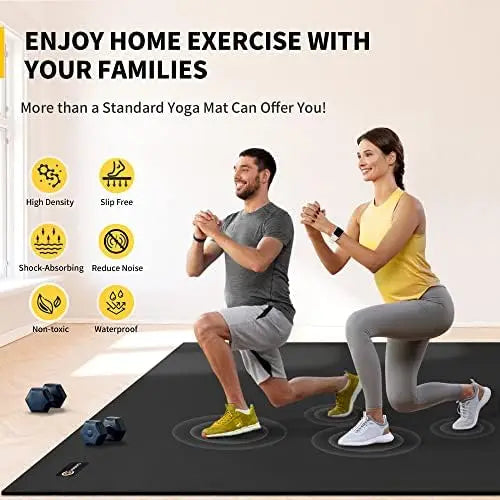 Large Exercise Mats for Home Workout, Extra Thick Workout Mats for Home Gym, Gym Mats for Jump Rope, Weights, Cardio, Fitness 6&