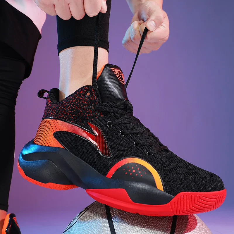 CRLAYDK Fashion High-Top Athletic Men Shoes Breathable Running Arch Support Basketball Sneakers Non Slip Sport Workout Trainers