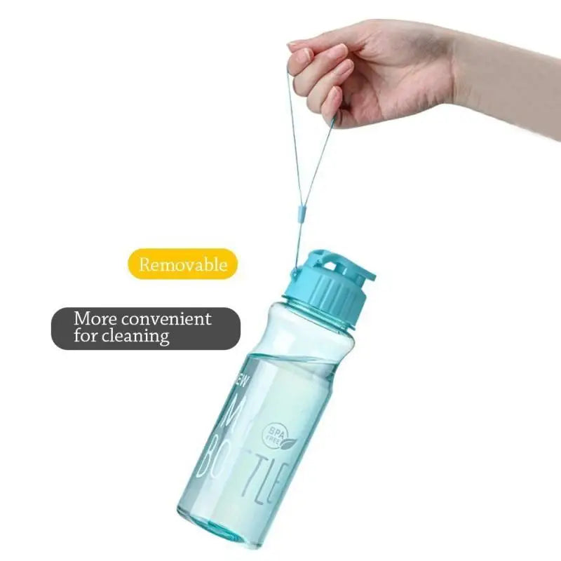 New 650ML Sports Water Bottle Portable Leak-proof Shaker Bottle Gym Drink Bottle with Lid and Straw Car Mug Drinkware for School