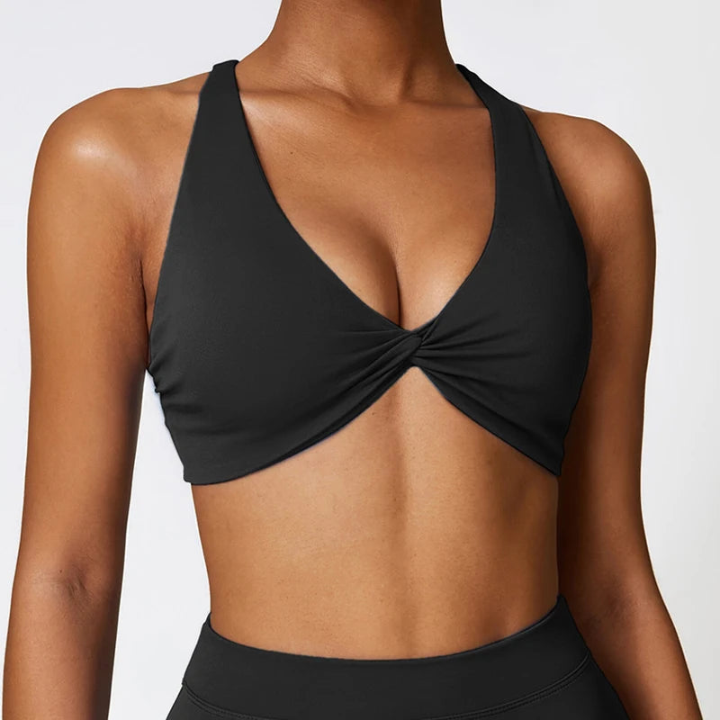 Push Up Gym Top Women Pleated Design Sports Bra Women Sexy Yoga Bra Running Yoga Clothes Women Fitness Workout Brassiere Women