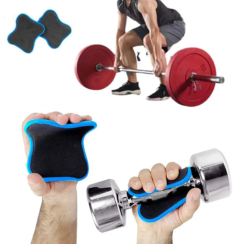 1 Pair Rubber Grip Pads For Weightlifting Gym Workout Gloves Eliminate Hand Sweat Workout Mats