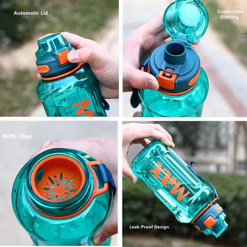 1.2 Liter Large Capacity Sport Water Bottle with Rope Durable Portable Gym Fitness Outdoor Drinking Plastic Bottles Eco-Friendly