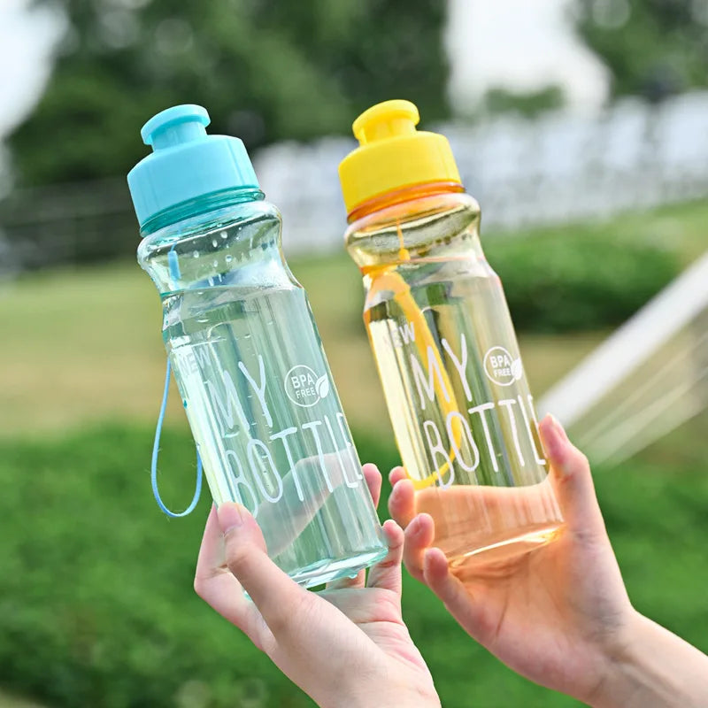 New 650ML Sports Water Bottle Portable Leak-proof Shaker Bottle Gym Drink Bottle with Lid and Straw Car Mug Drinkware for School
