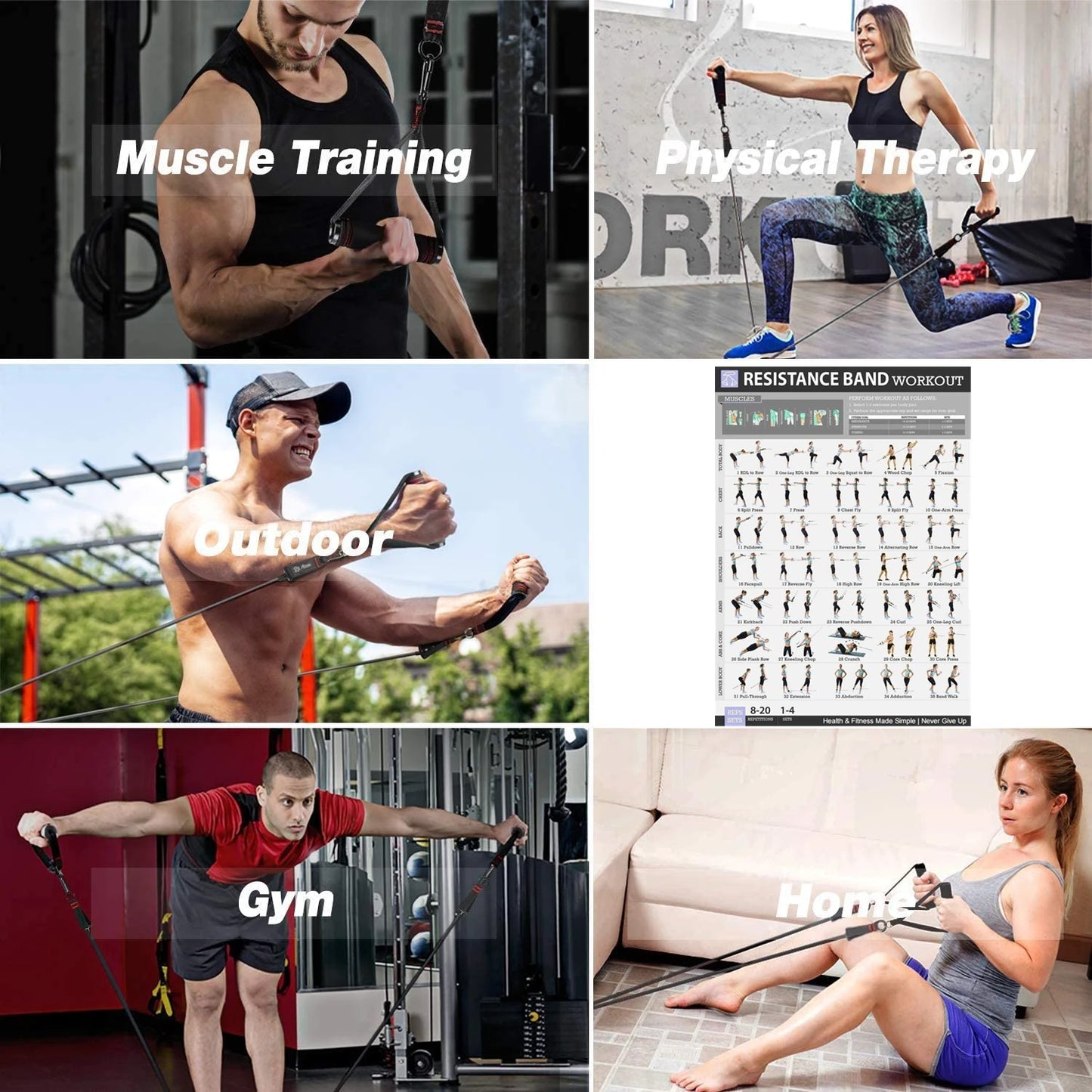 250lbs Resistance Bands Set Fitness Workout Gym Pull Rope Yoga Latex Tube Sports Elastic Booty Bands Exercise Equipment for Home