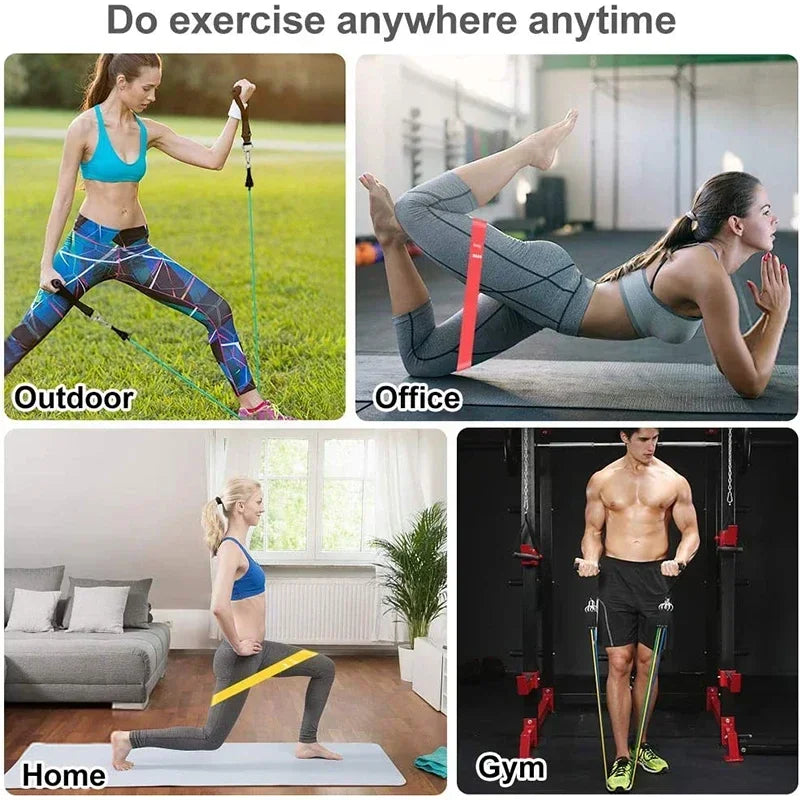 22pcs Pilates Bar Kit Resistance Bands Set 360LBS 200LBS Elastic Latex Pull Rope Home Gym Bodybuilding Workout Bar Fitness Bands