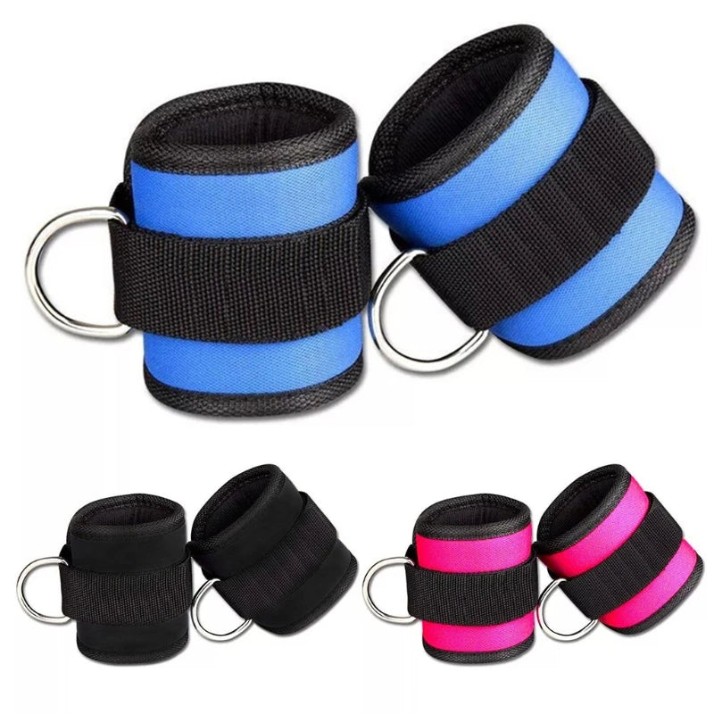Adjustable Padded Fitness D Ring Ankle Straps Cuff for Exercise Weight Lifting
