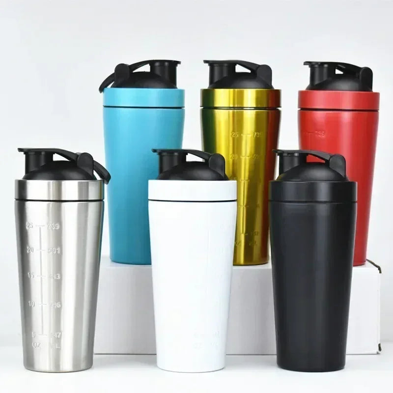 Stainless Steel Protein Shaker Bottle Gym Outdoor Shake Kettle Nutrition Shaker Cup Sport Mixer Water Bottle Whey Protein Cup