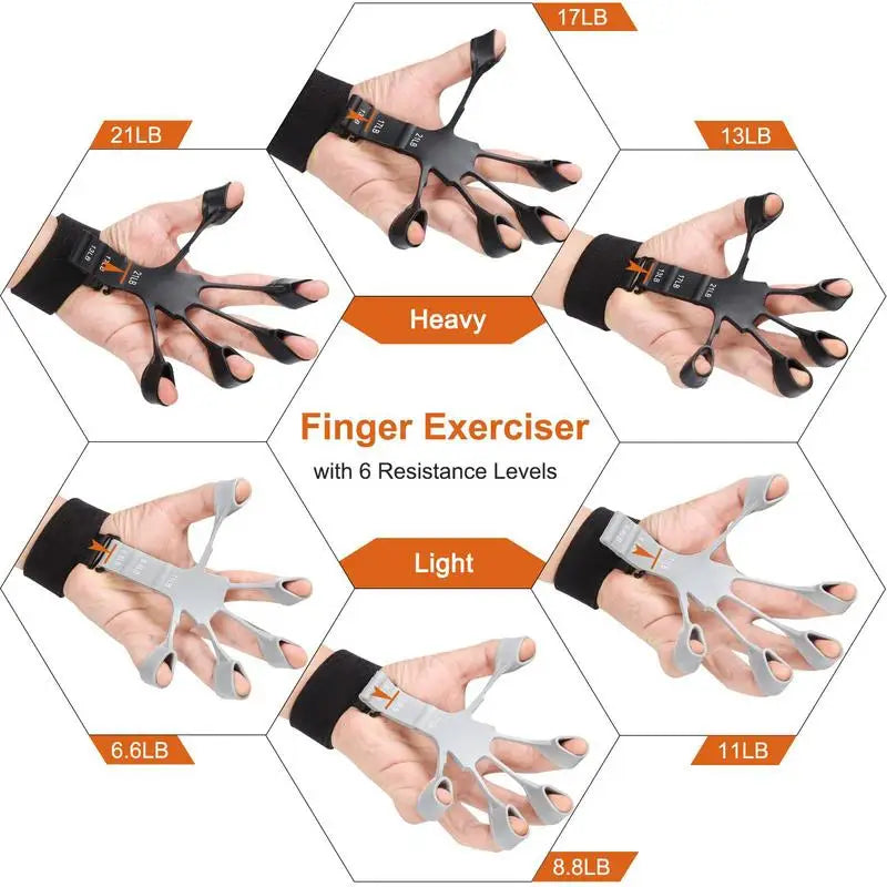 Silicone Strengthener Gripster Stretcher Guitar Athletes Finger Exerciser Fitness Stretcher Hand Grip Trainer Hand Strengthene