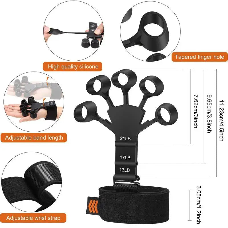 Silicone Strengthener Gripster Stretcher Guitar Athletes Finger Exerciser Fitness Stretcher Hand Grip Trainer Hand Strengthene