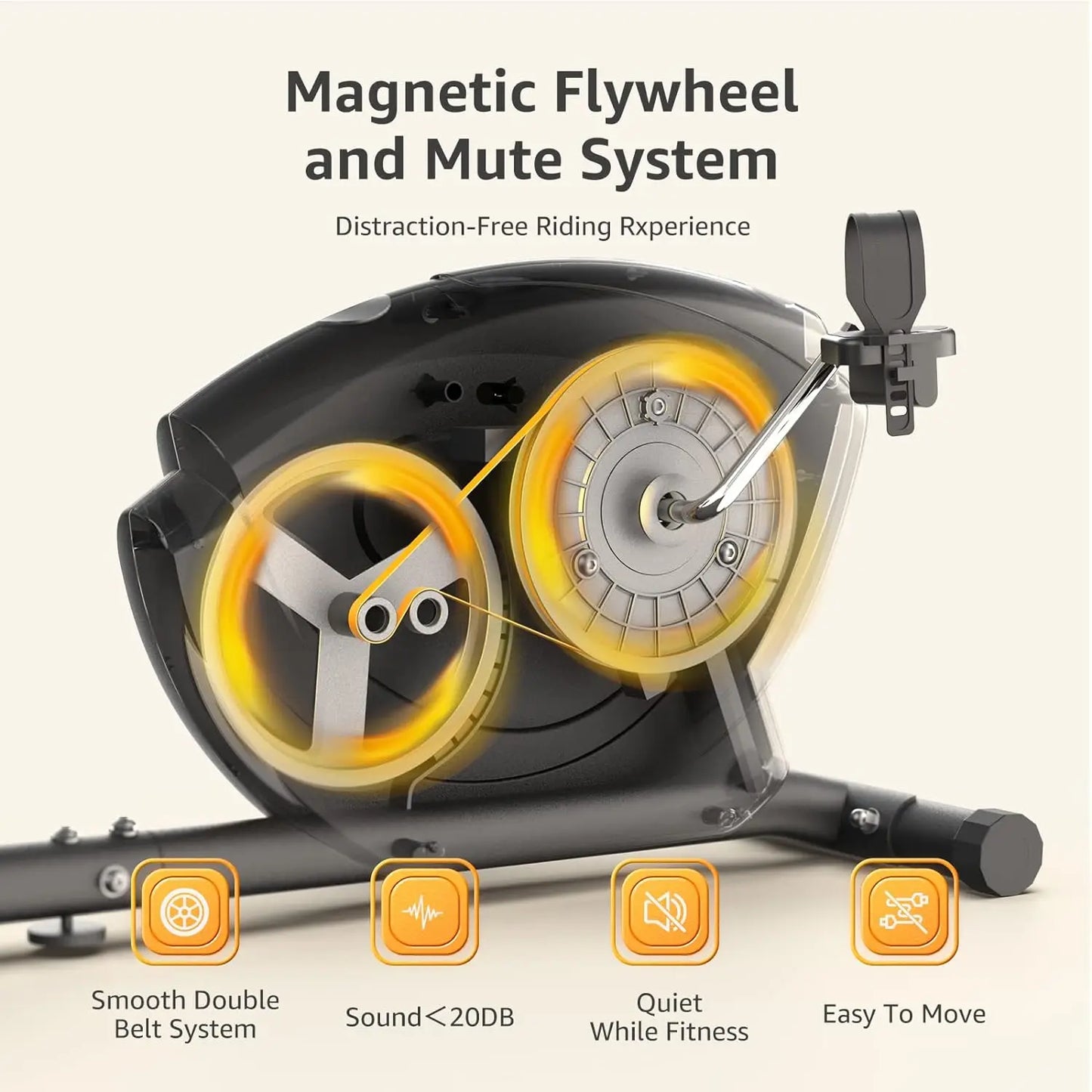Exercise Bike for Adults Seniors - Indoor Magnetic Cycling Fitness Equipment for Home Workout Black
