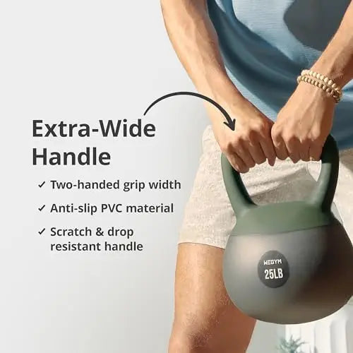 Soft Kettlebells with Cushioned Impact-Resistant Base and Anti-Slip, Wide-Grip Handle for Home Workouts, Weightlifting, and Pers