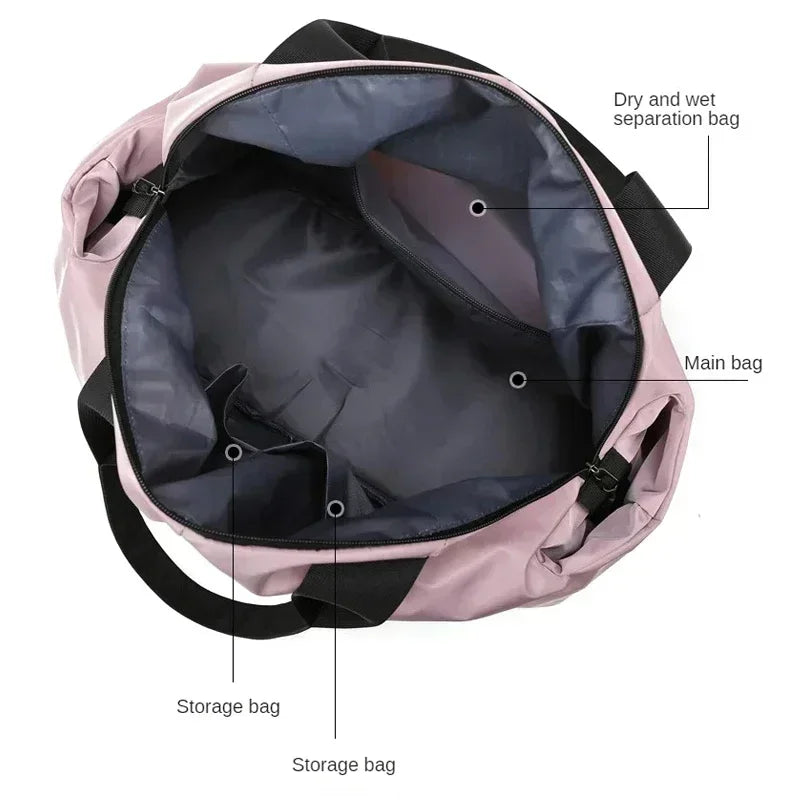 Large Capacity Yoga Gym Bag Waterproof Women Swimming Outdoor Sports Bags Multifunction Hand Travel Duffle Weekend Package Bag