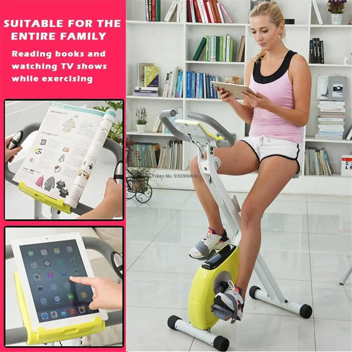 Max Load 220 LBS Foldable Exercise Bike Indoor Cycling Bike Magnetic Upright Bike Stationary Bike for Home Gym Workout Equipment