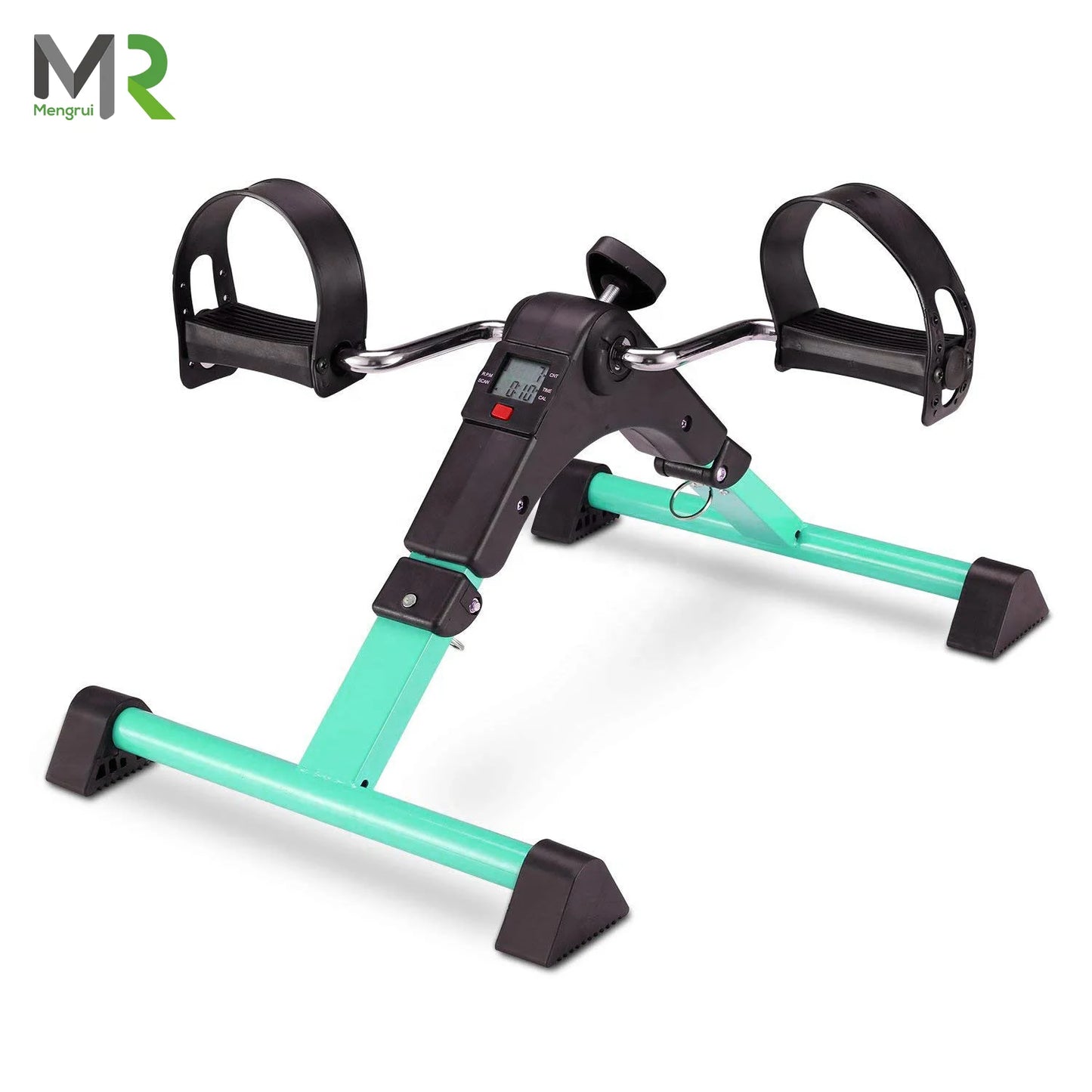 Upgrades Folding Pedal Exerciser Mini Exercise Bike Portable Peddler Under Desk Bike with LCD Display for Arms and Legs Workout