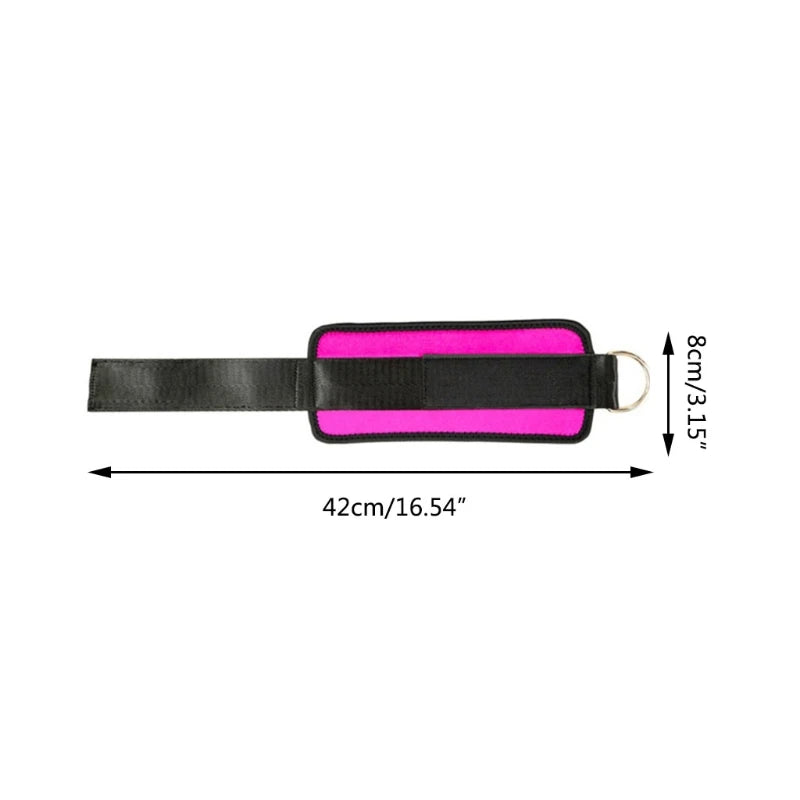 Adjustable Padded Fitness D Ring Ankle Straps Cuff for Exercise Weight Lifting